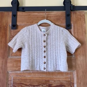 Cropped wool cardigan